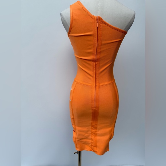 Missguided+ Orange bandage One-Shoulder Bodycon Dress Size 4 - Picture 4 of 11